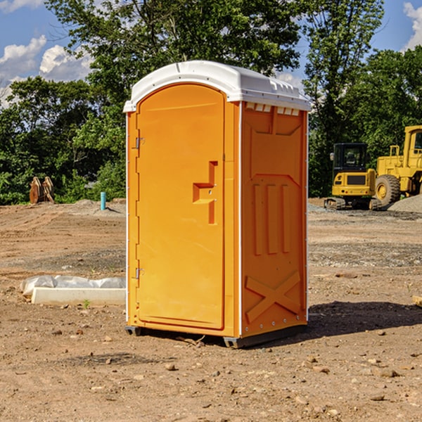 how often are the portable restrooms cleaned and serviced during a rental period in Shoshone